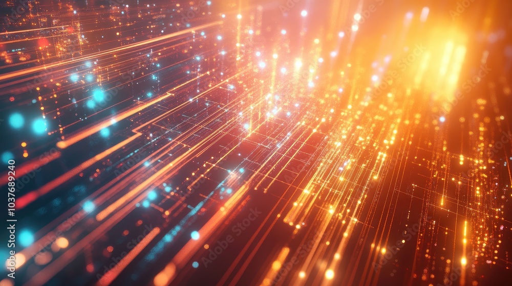 Poster background with luminous lines