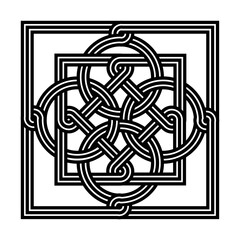 celtic knot georgian style on white background for tattoo icon logo web graphic. vector illustration.