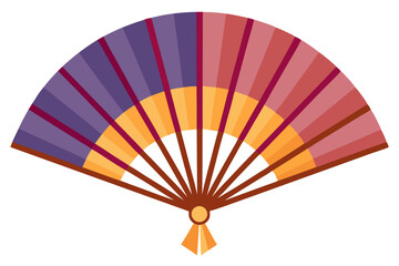 Folding fan-isolated vector art illustration