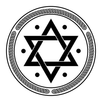 seal of solomon star of david for icon symbol logo design isolated on white background. vector illustration