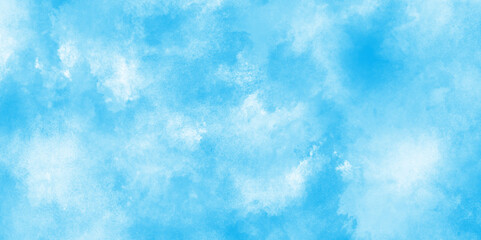 The sky blue texture clouds, blue watercolor paper texture background, Soft and cloudy blue sky Watercolor background texture, cloudy and soft sky blue blurred and grainy Blue powder explosion.