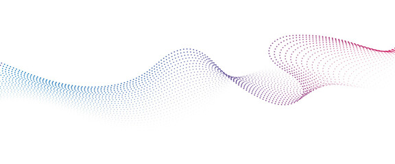 Flowing Dot Wave halftone gradient pattern on transparent background	
