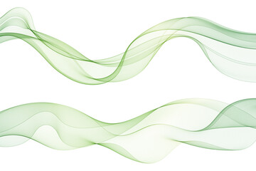 Smooth wave flow. Green wave. Set of abstract design elements. Eps 10