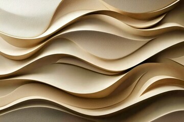Obraz premium Abstract Beige and Brown Wavy Pattern with a Textured Surface