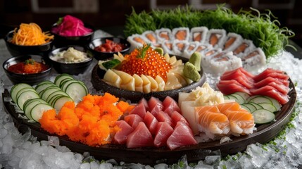 Raw sea fish is used as a very healthy and delicious food menu