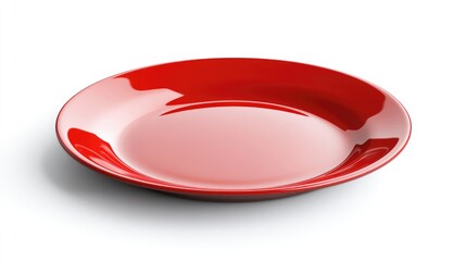 Isolated red plate rendered on a white background