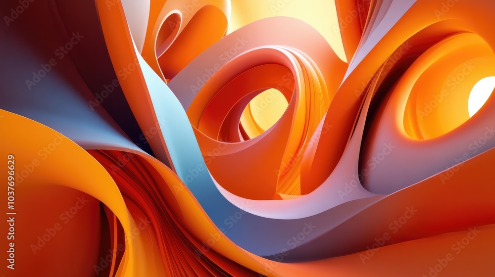 Poster abstract geometric 3d illustration with captivating shapes and forms