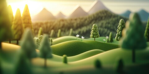 Obraz premium Scenic perspective from the summit of the incline, Scenic view from the top of the hill