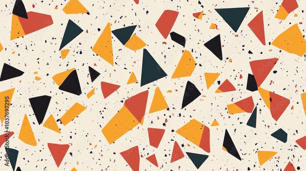 Poster seamless random triangle pattern suitable for surface design and print high quality illustration fea