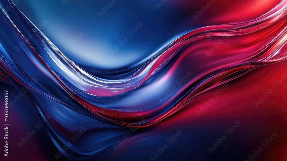 Poster premium abstract background featuring a gradient of blue and red hues complemented by fluid wave and