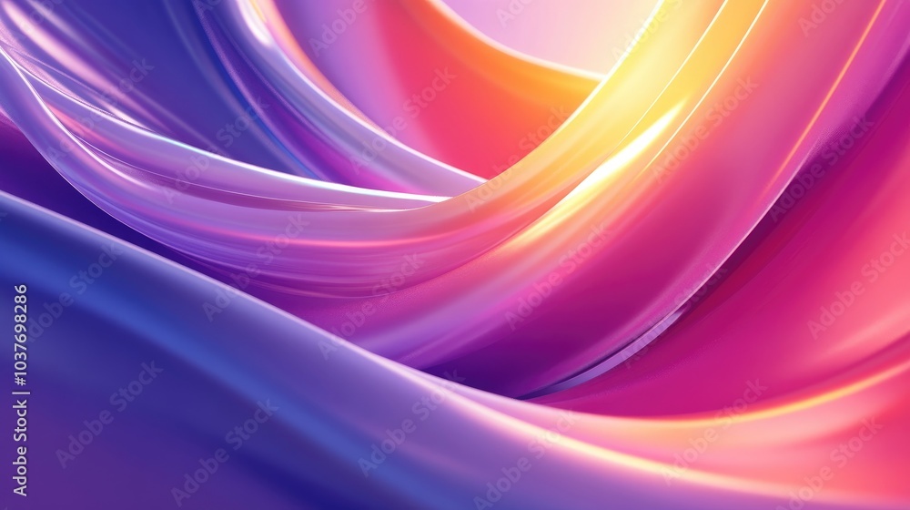 Poster 3d illustration of an abstract digital light background in a cartoon rendering style