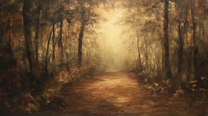 Fototapeta premium A path through a misty forest.