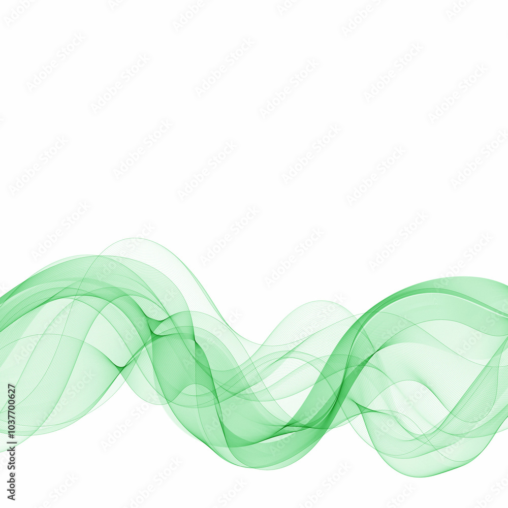 Wall mural green abstract wave. vector wave pattern. design element. eps 10