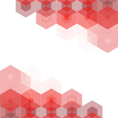 Red hexagon abstract background. Geometric pattern. Design element. Eps 10