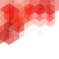 Red hexagon background. Geometric design. Presentation template. Eps 10