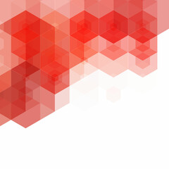 Red hexagon background. Geometric design. Presentation template. Eps 10