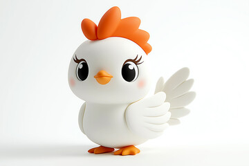 Fototapeta premium White plasticine chicken isolated on white background