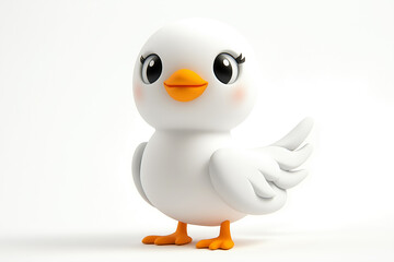 Obraz premium Plasticine seagull isolated on white background