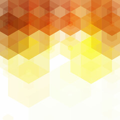 Yellow and orange hexagon background. Geometric design. Presentation template. Eps 10