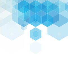 Obraz premium Blue hexagon background. Abstract decor element. Presentation template. Eps 10
