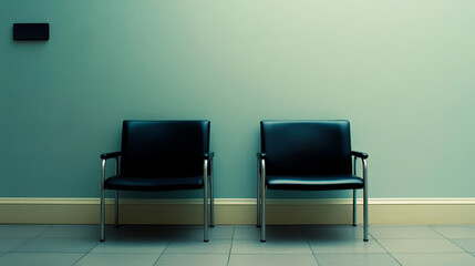 Simple Waiting Area with Two Empty Chairs