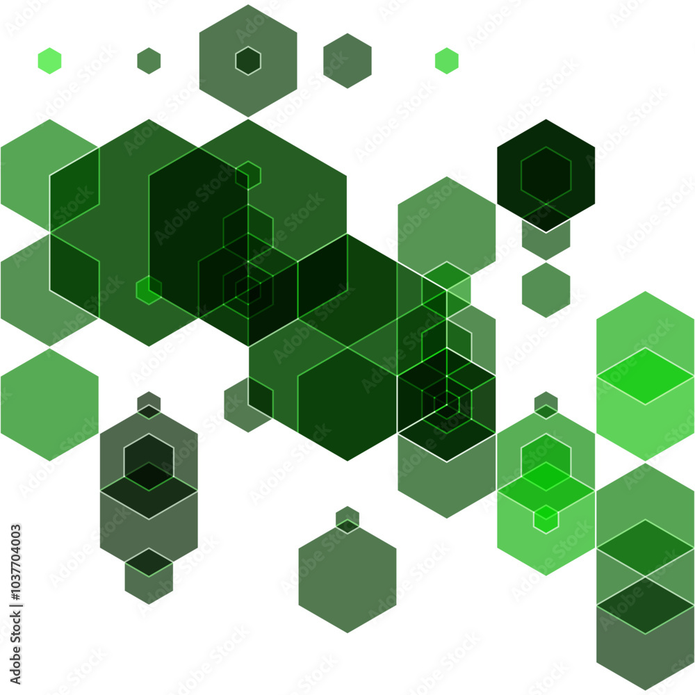 Wall mural green hexagon abstract background. geometric pattern. design element. eps 10