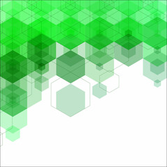 Obraz premium Green hexagon background. Geometric design. Presentation template. Eps 10
