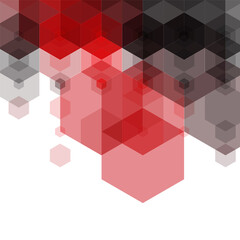 Red and black geometric background. Abstract background. Business vector. Geometric design element. Hexagon. Eps 10
