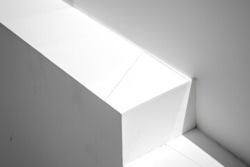 Fototapeta premium A Corner Formed by Two White Walls with a Light Source