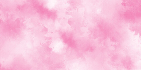 brush painted watercolor abstract painting background, fresh and blurry pink cloud sky, Pink backgrounds watercolor vintage grunge texture, Soft and cloudy watercolor stain of pink paint texture.