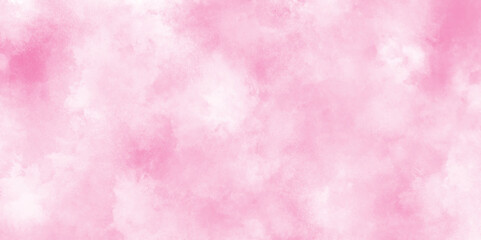 brush painted watercolor abstract painting background, fresh and blurry pink cloud sky, Pink backgrounds watercolor vintage grunge texture, Soft and cloudy watercolor stain of pink paint texture.