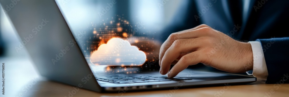 Poster exploring the future of digital work the role of cloud technology in modern business practices and e