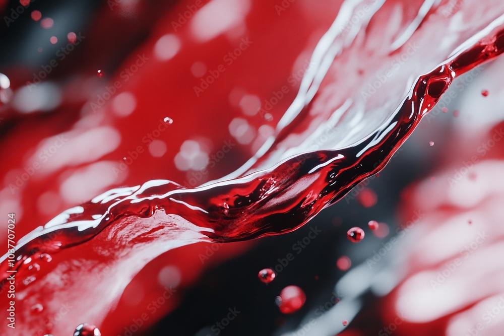 Poster captivating flow of red liquid a stunning display of motion and color in abstract photography