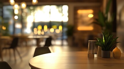 3D rendering of an abstract blurred restaurant interior for use as a background