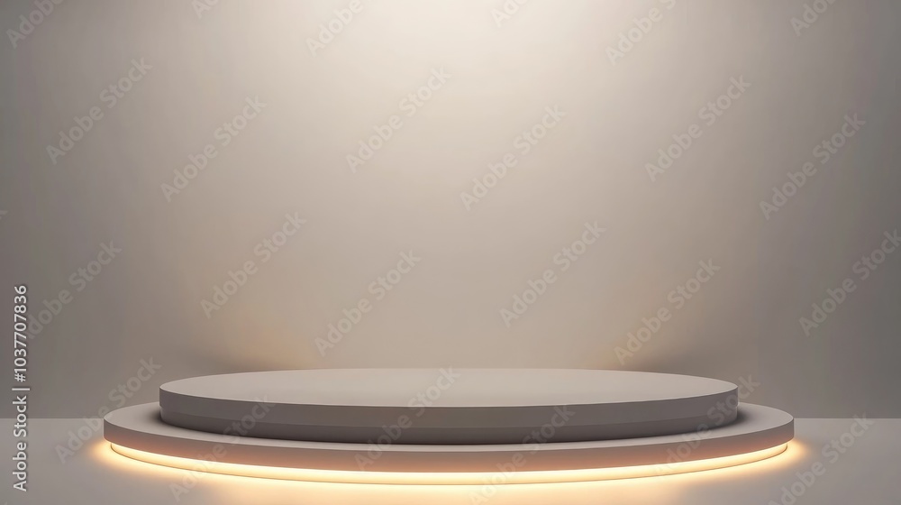 Poster empty podium on a white background 3d rendering