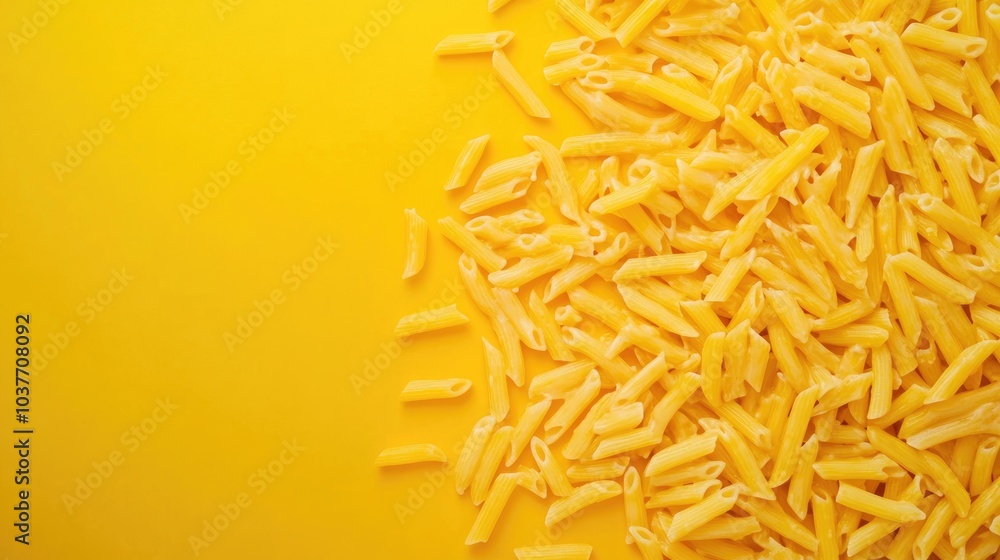 Poster macaroni and cheese on a solid background with ample empty space for text or design elements