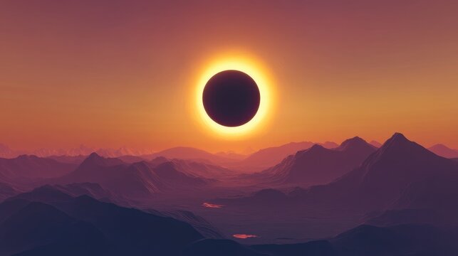 3D cartoon rendering of totality during a total solar eclipse