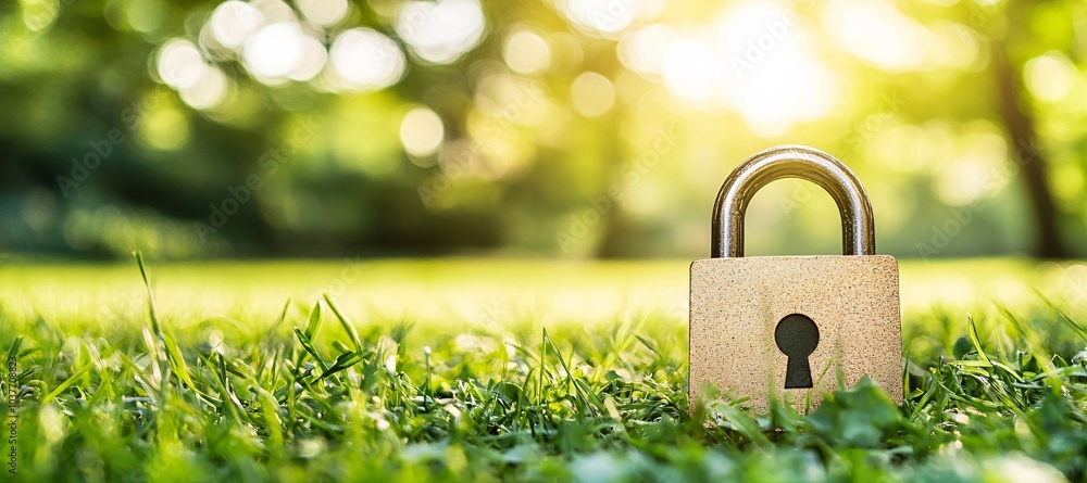 Poster Cyber security notification for downloading copyrighted content without permission Stock Photo with side copy space