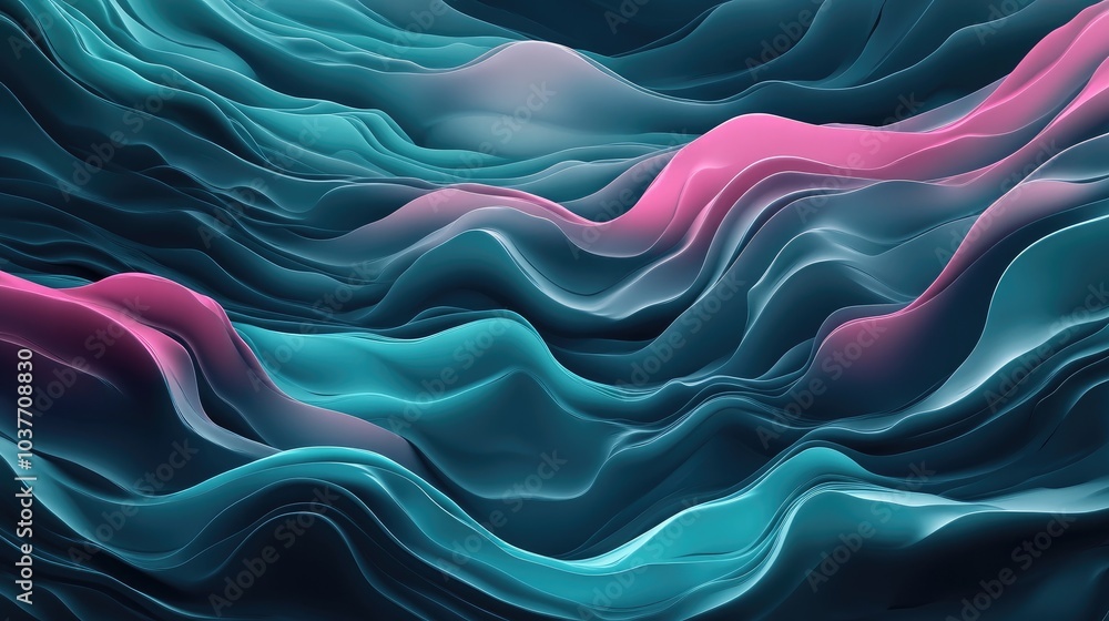 Poster abstract digital space liquid texture in a 3d cartoon rendering concept of abstraction
