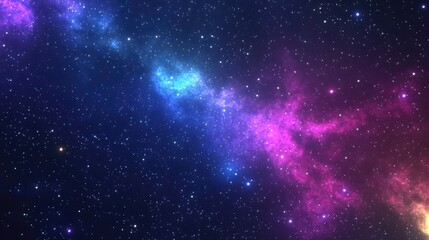 Naklejka premium Colorful starry skies of the Milky Way in 3D cartoon rendering