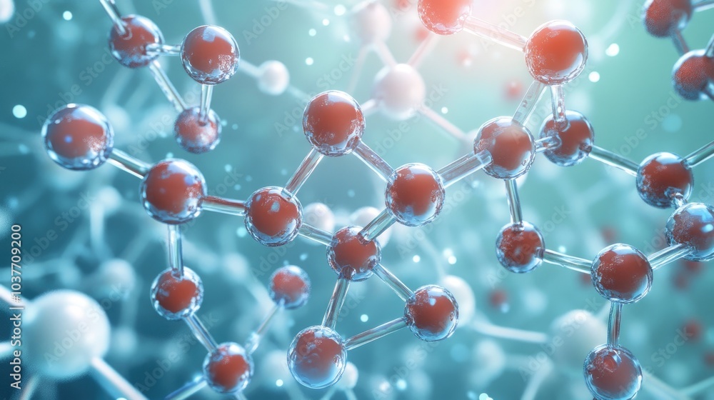 Aufkleber 3d rendering of a uric acid molecule displayed on a computer screen
