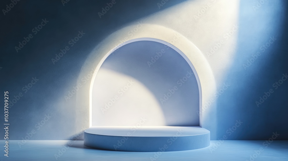 Poster realistic 3d rendered abstract podium platform for product display backdrop