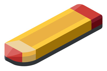 eraser over white background  vector art illustration