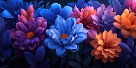 Vibrant assortment of flowers showcasing the beauty of nature, Colorful variety of flowers highlighting the essence of nature