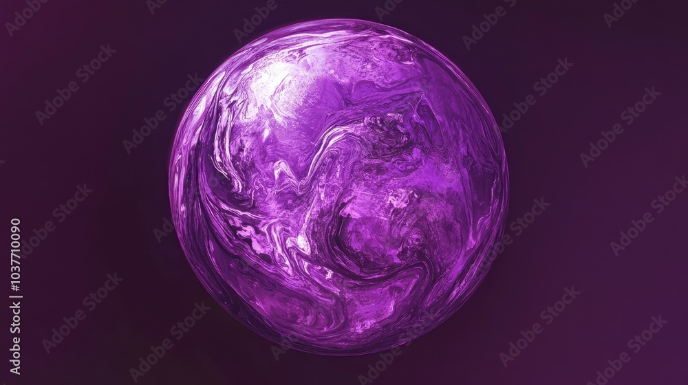 Poster purple fractal circular sphere featuring an imaginative texture digital artwork showcasing 3d render