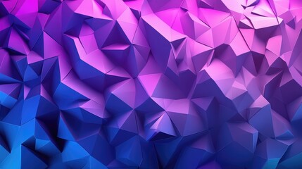 Fototapeta premium Low poly abstract 3D geometric background featuring a modern gradient of blue and violet hues