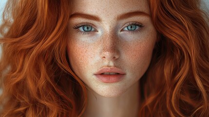Naklejka premium beautiful, shiny, and healthy red orange hair
