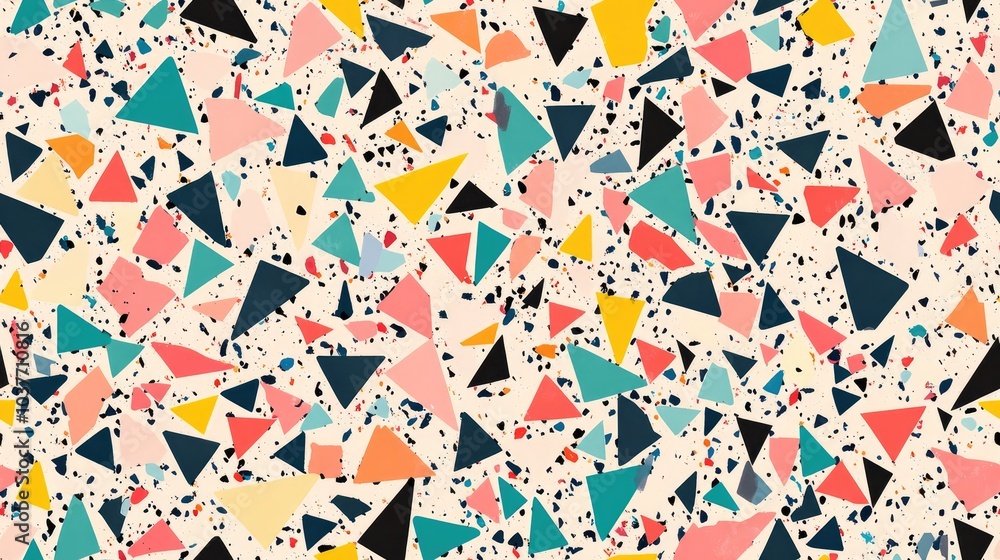 Poster seamless random triangle pattern suitable for surface design and print high quality illustration fea