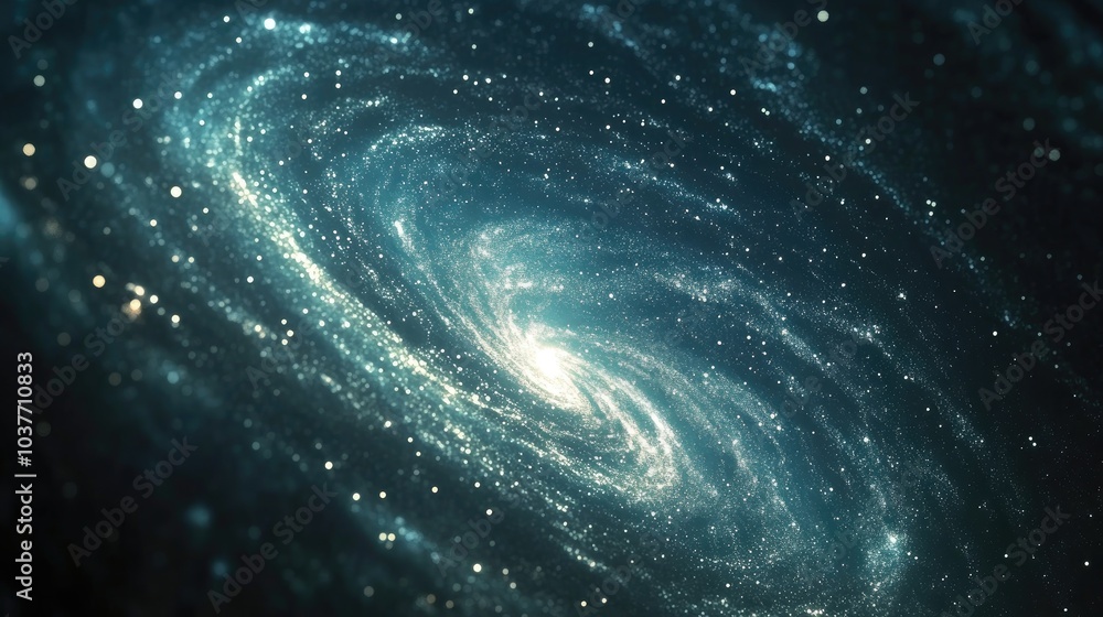 Poster close up of milky way captured through a high quality star tracker with low noise in 3d cartoon rend