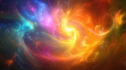 Abstract cosmic backdrop with vibrant colors and swirling patterns evoking a sense of the vastness and mystery of the universe